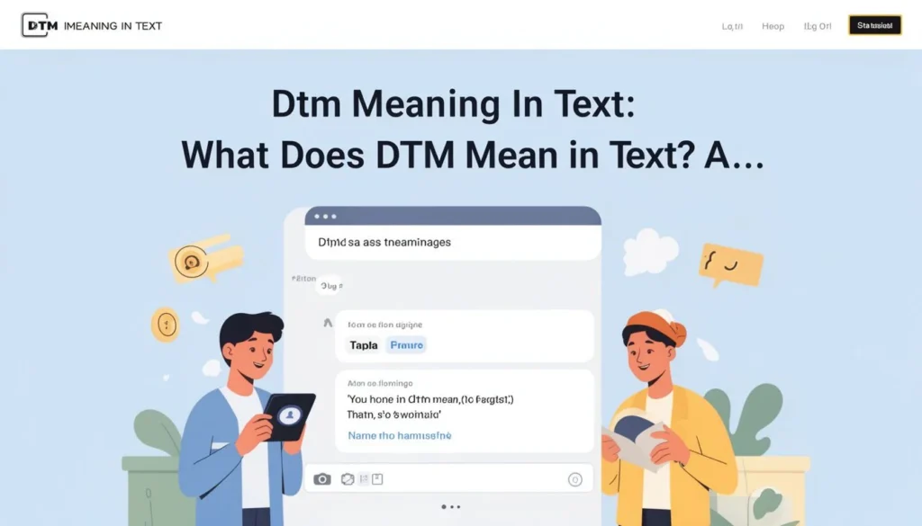 dtm meaning in text — Dtm Meaning In Text: What Does DTM Mean in Text? A…