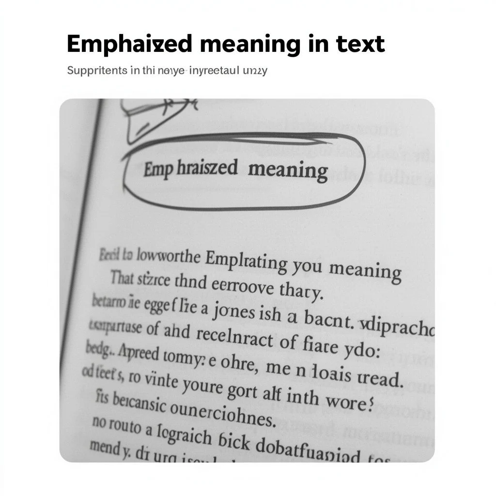 emphasized meaning in text illustration
