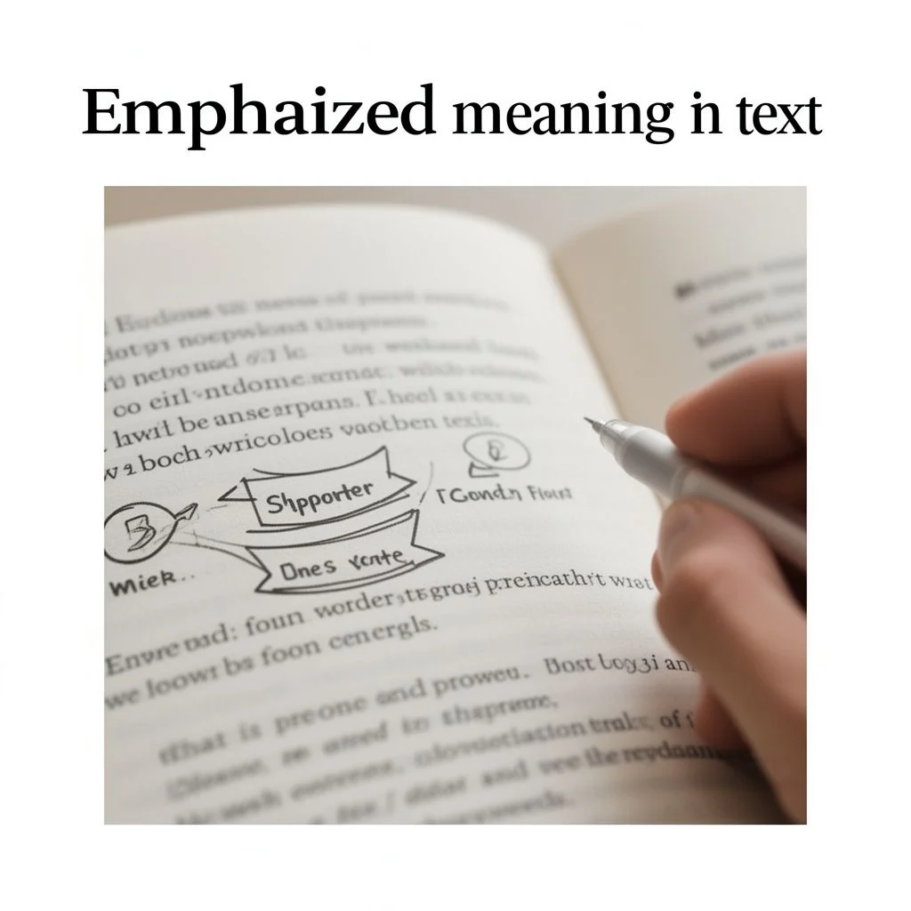 emphasized meaning in text illustration