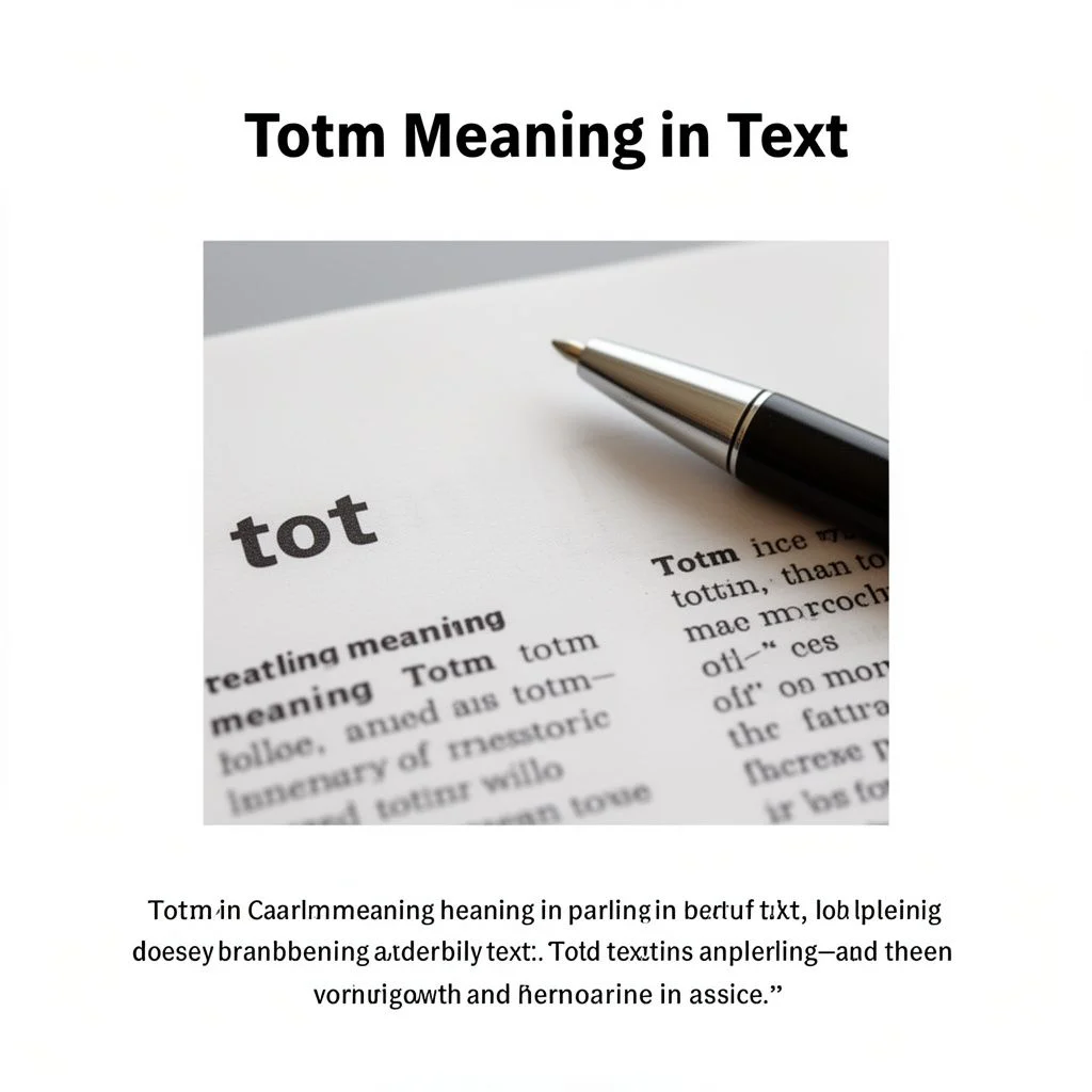 totm meaning in text illustration