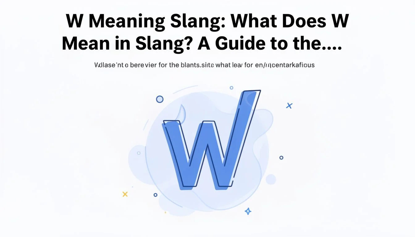 W Meaning Slang: What Does W Mean in Slang? A Guide to the…